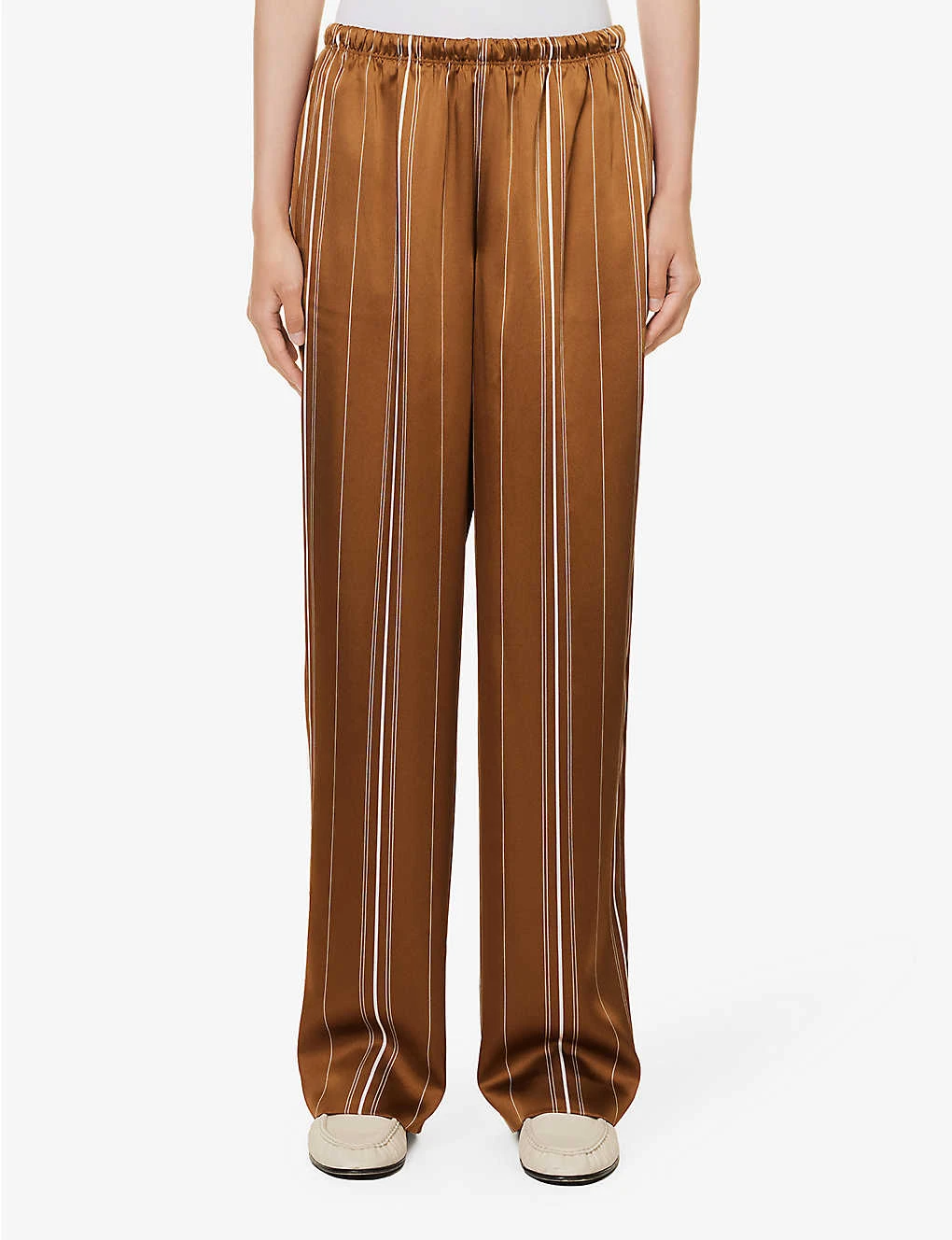 Vince Stripe Straight-leg High-rise Satin Trousers 5 Vince Stripe Straight-leg High-rise Satin Trousers - Image 3