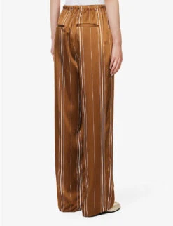 Vince Stripe Straight-leg High-rise Satin Trousers 10 Vince Stripe Straight-leg High-rise Satin Trousers -Sweaty Betty Store R04154645 NILE ALT03