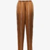 Vince Stripe Straight-leg High-rise Satin Trousers -Sweaty Betty Store R04154645 NILE M