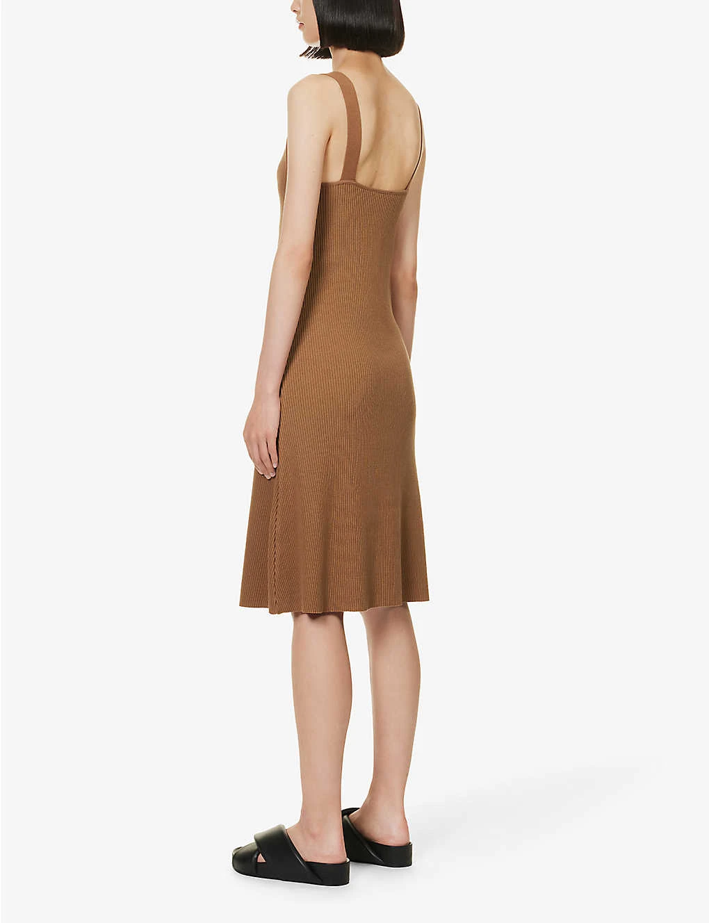 Vince V-neck Ribbed Stretch-knit Midi Dress 6 Vince V-neck Ribbed Stretch-knit Midi Dress - Image 4