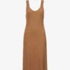 Vince V-neck Ribbed Stretch-knit Midi Dress -Sweaty Betty Store R04154653 NILE M