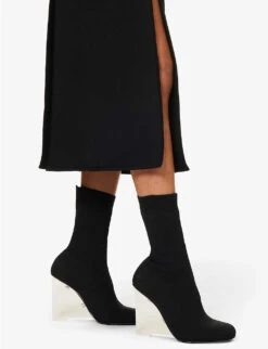 Alexander McQueen Orchid-print Cut-out Knitted Midi Dress 13 Alexander McQueen Orchid-print Cut-out Knitted Midi Dress -Sweaty Betty Store R04154720 BLACKREDYELLOW ALT05