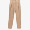 Ikks Belted Straight-leg High-rise Cotton Trousers -Sweaty Betty Store R04156286 DARKBEIGE M