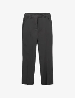 Ikks Birdseye-weave Straight-leg Mid-rise Stretch-woven Trousers