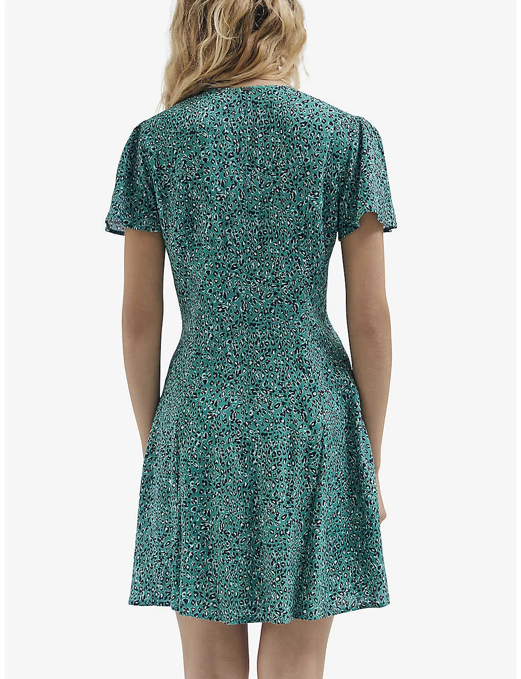 Ikks Leopard-print V-neck Woven Mini Dress 5 Ikks Leopard-print V-neck Woven Mini Dress - Image 3