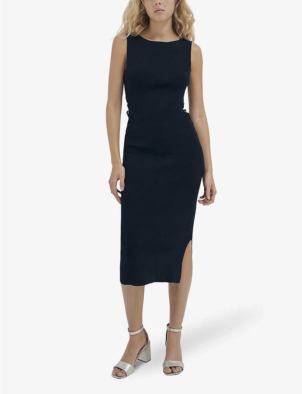 Ikks Sleeveless Round-neck Side-slit Knitted Midi Dress 4 Ikks Sleeveless Round-neck Side-slit Knitted Midi Dress - Image 2