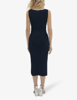 Ikks Sleeveless Round-neck Side-slit Knitted Midi Dress 8 Ikks Sleeveless Round-neck Side-slit Knitted Midi Dress -Sweaty Betty Store R04156352 BLACK ALT02