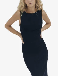 Ikks Sleeveless Round-neck Side-slit Knitted Midi Dress 9 Ikks Sleeveless Round-neck Side-slit Knitted Midi Dress -Sweaty Betty Store R04156352 BLACK ALT03