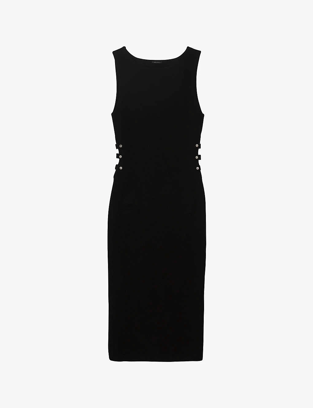 Ikks Sleeveless Round-neck Side-slit Knitted Midi Dress 3 Ikks Sleeveless Round-neck Side-slit Knitted Midi Dress