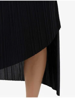 Ikks Pleated Recycled-polyester Midi Dress 11 Ikks Pleated Recycled-polyester Midi Dress -Sweaty Betty Store R04156353 BLACK ALT04