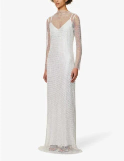 Caracas Rhinestone-embellished Chainmail Maxi Dress -Sweaty Betty Store R04156401 WHITE ALT02