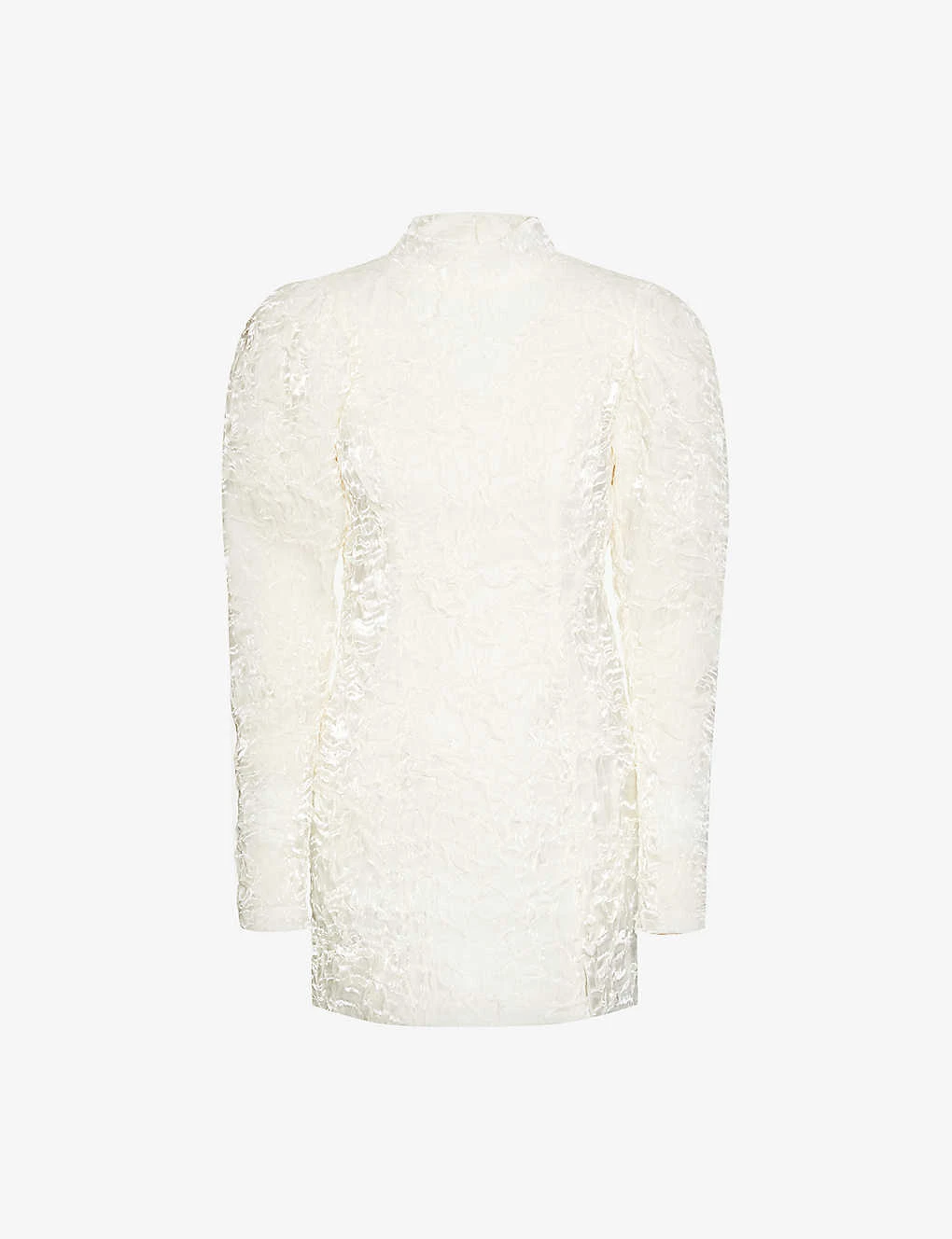 ROTATE Birger Christensen Puffed-shoulders High-neck Recycled-polyester-blend Mini Dress 3 ROTATE Birger Christensen Puffed-shoulders High-neck Recycled-polyester-blend Mini Dress