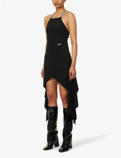 Samiel Chain-embellished Stretch-woven Mini Dress -Sweaty Betty Store R04158016 BLACK ALT02