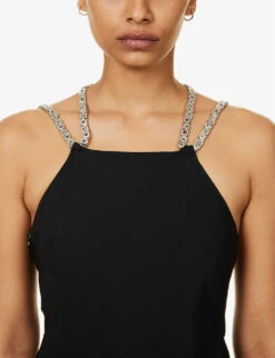Samiel Chain-embellished Stretch-woven Mini Dress -Sweaty Betty Store R04158016 BLACK ALT04