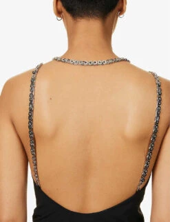 Samiel Chain-embellished Stretch-woven Mini Dress -Sweaty Betty Store R04158016 BLACK ALT05