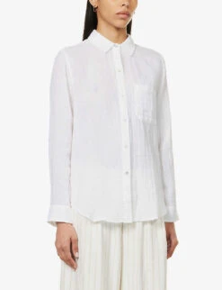 RAILS Ellis Patch-pocket Relaxed-fit Organic Cotton Shirt 9 RAILS Ellis Patch-pocket Relaxed-fit Organic Cotton Shirt -Sweaty Betty Store R04158669 WHITE ALT02