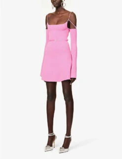 Samantha Cut-out Knitted Mini Dress -Sweaty Betty Store R04158898 PINK ALT02