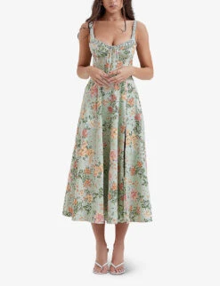 Sabrina Floral-print Cotton-blend Midi Dress 9 Sabrina Floral-print Cotton-blend Midi Dress -Sweaty Betty Store R04159571 LIGHTJADE ALT02