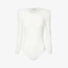 Semi-sheer Padded-shoulder Knitted Body 1 Semi-sheer Padded-shoulder Knitted Body -Sweaty Betty Store R04160118 WHITE M