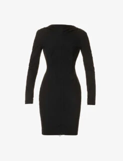 Open-back Slim-fit Woven Mini Dress