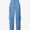 Contrast-stitch Straight-leg High-rise Denim Trousers 1 Contrast-stitch Straight-leg High-rise Denim Trousers -Sweaty Betty Store R04160609 BLUE M