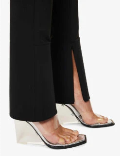 ALEXANDER WANG Logo-embroidered Straight-leg High-rise Stretch-woven Leggings -Sweaty Betty Store R04160704 BLACK ALT04