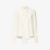 STELLA MCCARTNEY Semi-sheer Buttoned-cuff Silk Shirt -Sweaty Betty Store R04160813 NATURAL M