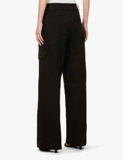 BEC + BRIDGE Natice Wide-leg Mid-rise Cotton Trousers -Sweaty Betty Store R04161129 BLACK ALT03