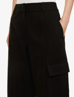 BEC + BRIDGE Natice Wide-leg Mid-rise Cotton Trousers -Sweaty Betty Store R04161129 BLACK ALT04