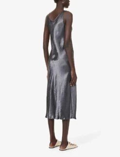Max Mara Talete Sleeveless Woven Midi Dress -Sweaty Betty Store R04161472 DARKGREY ALT03