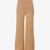 Max Mara Visone Wide-leg Wool Knitted Trousers 1 Max Mara Visone Wide-leg Wool Knitted Trousers -Sweaty Betty Store R04161475 CAMEL M