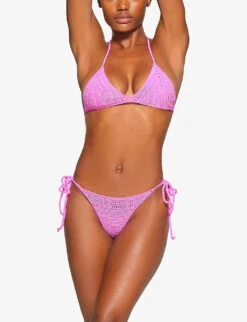 Mid-rise Recycled Stretch-nylon Crochet Bikini Bottoms 7 Mid-rise Recycled Stretch-nylon Crochet Bikini Bottoms -Sweaty Betty Store R04164355 TAFFY ALT01
