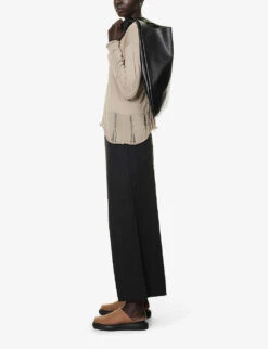 Relaxed-fit Wide-leg Cotton-linen Blend Trousers -Sweaty Betty Store R04164415 BLACK ALT01