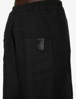 Relaxed-fit Wide-leg Cotton-linen Blend Trousers -Sweaty Betty Store R04164415 BLACK ALT04