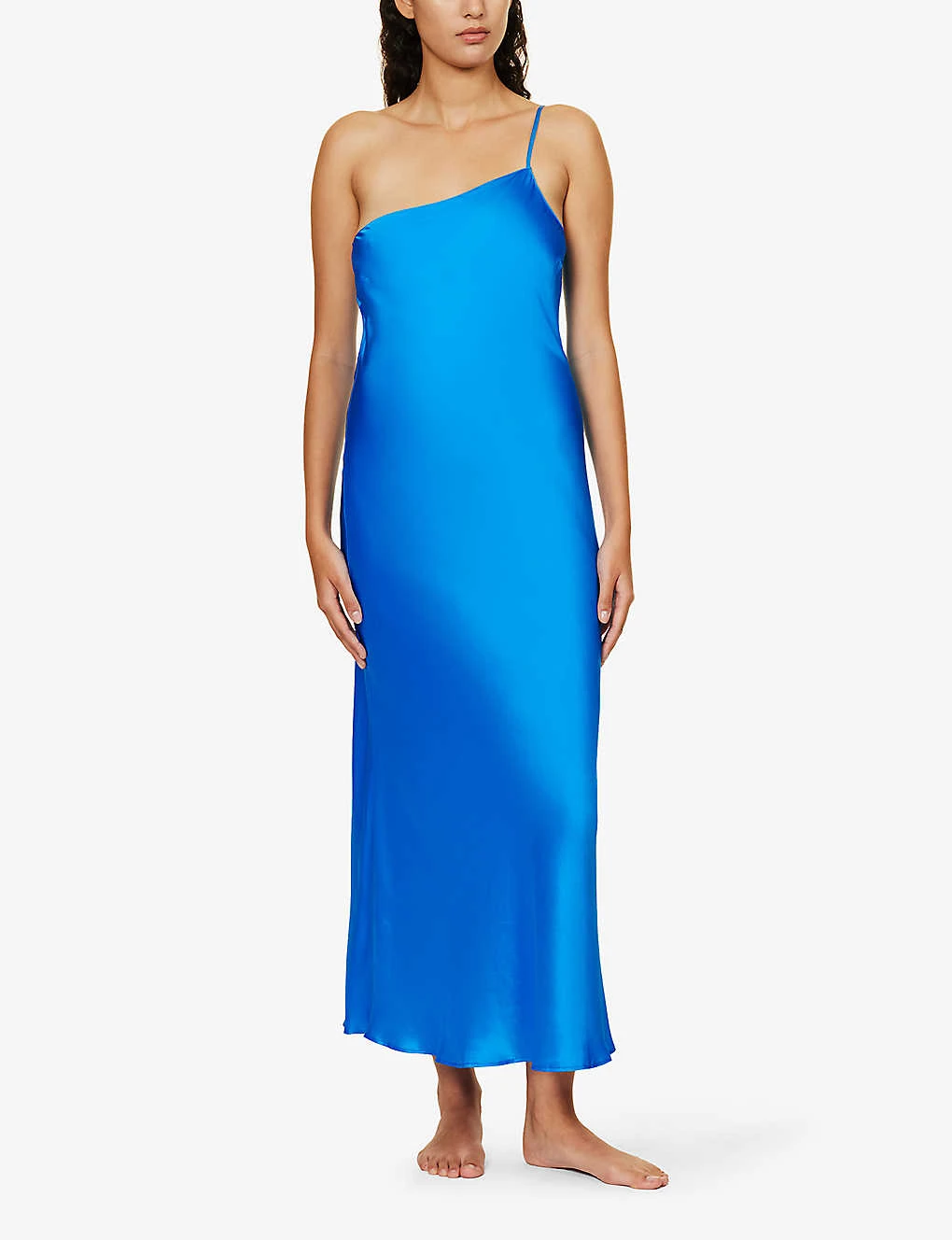 One-shoulder Sleeveless Silk Maxi Dress 4 One-shoulder Sleeveless Silk Maxi Dress - Image 2