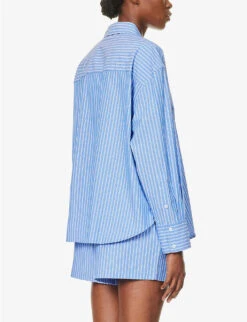 Resort Striped Cotton-poplin Shirt -Sweaty Betty Store R04164436 STRIPE0004 ALT02