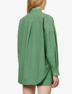 Chiara Relaxed-fit Cotton Shirt 10 Chiara Relaxed-fit Cotton Shirt -Sweaty Betty Store R04164669 GREENBAY ALT03