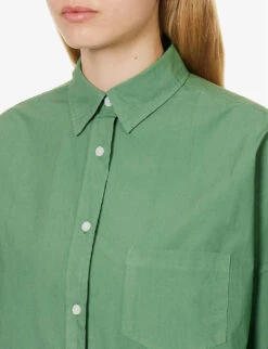 Chiara Relaxed-fit Cotton Shirt 11 Chiara Relaxed-fit Cotton Shirt -Sweaty Betty Store R04164669 GREENBAY ALT04