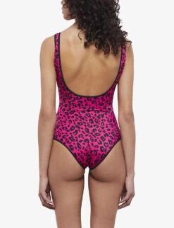 THE KOOPLES Scoop-neck Leopard-print Woven Swimsuit -Sweaty Betty Store R04165085 BLACKPINK ALT03