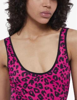 THE KOOPLES Scoop-neck Leopard-print Woven Swimsuit -Sweaty Betty Store R04165085 BLACKPINK ALT04