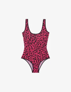 THE KOOPLES Scoop-neck Leopard-print Woven Swimsuit