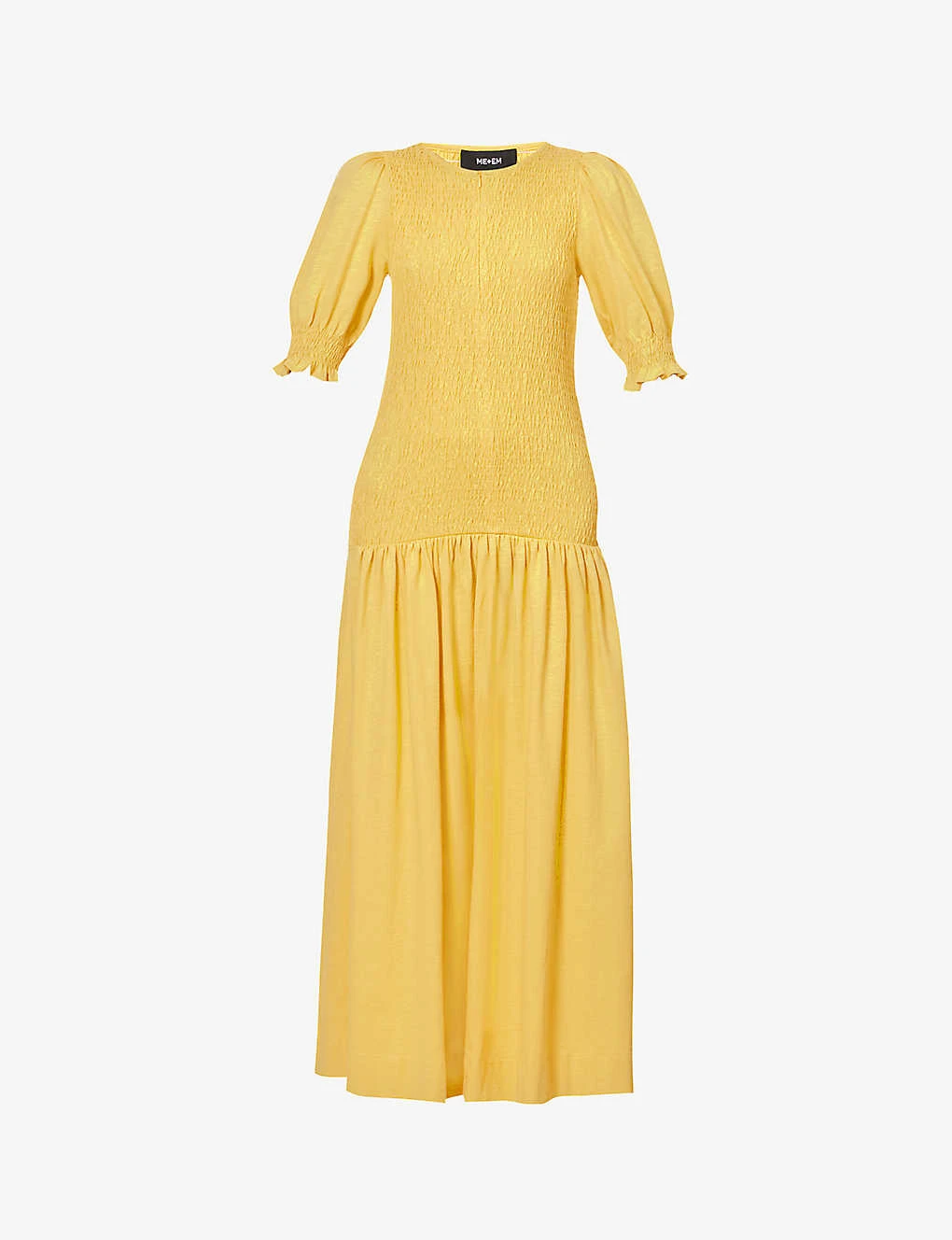 ME AND EM Puff-sleeve Flared-hem Cotton Maxi Dress 3 ME AND EM Puff-sleeve Flared-hem Cotton Maxi Dress