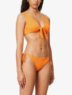 Portugal Tie-front Bikini Top -Sweaty Betty Store R04165688 TANGERINERIB ALT02