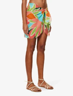 South Beach Abstract-print Linen Sarong 9 South Beach Abstract-print Linen Sarong -Sweaty Betty Store R04165721 BIRDOFPARADISECRINKLE ALT02