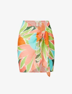 South Beach Abstract-print Linen Sarong