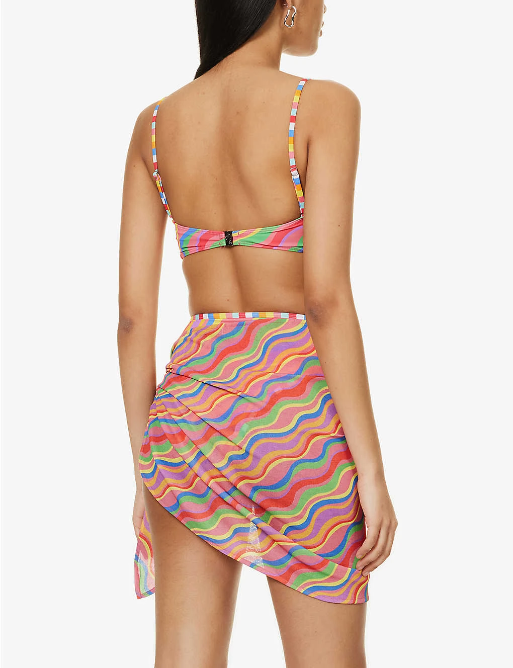 It's Now Cool Rainbow Striped Mesh Sarong 6 It's Now Cool Rainbow Striped Mesh Sarong - Image 4