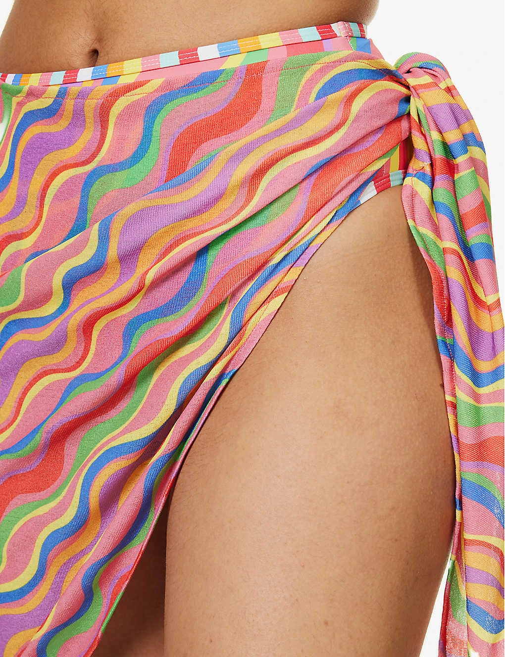 It's Now Cool Rainbow Striped Mesh Sarong 7 It's Now Cool Rainbow Striped Mesh Sarong - Image 5