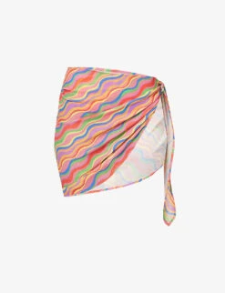 It's Now Cool Rainbow Striped Mesh Sarong
