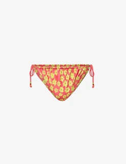 It's Now Cool Sancho Floral-print Recycled Polyester-blend Bikini Bottoms