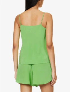 Calypso Crepe-texture Silk Pyjama Set 10 Calypso Crepe-texture Silk Pyjama Set -Sweaty Betty Store R04165820 PARAKEET ALT03